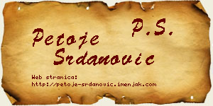 Petoje Srdanović vizit kartica